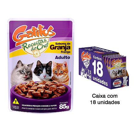 Caixa de Alimento úmido para gatos - Frango