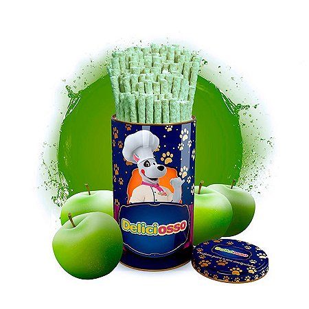 Osso Deliciosso sabor Maçã Verde - Palito Fino para Cães - 410g