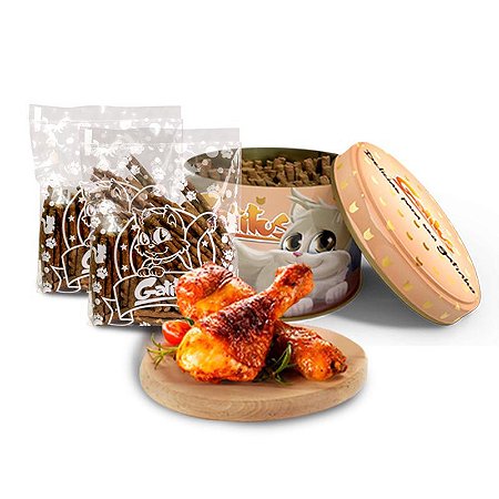 KIT Lata de Bifinho de Frango + 2 Refis de Frango - 100g cada (300g no Total)