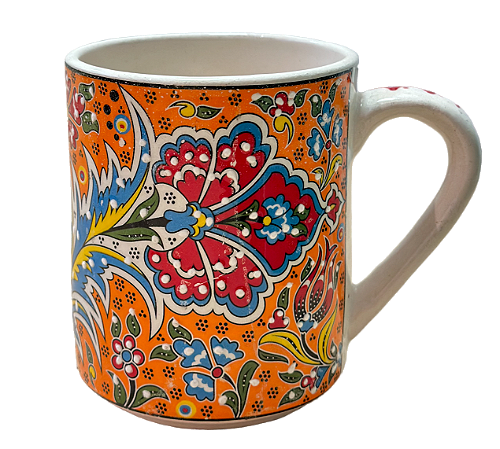 CANECA CERÂMICA GDE LARANJA CRAVO