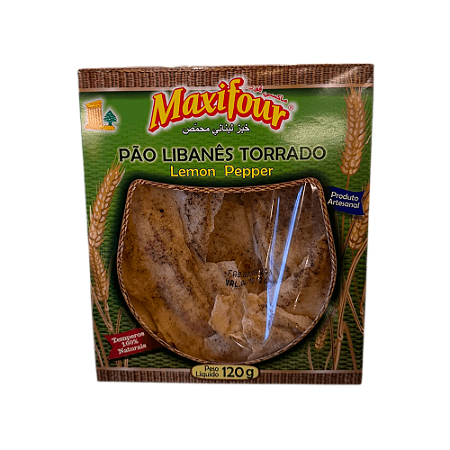 PÃO LIBANÊS TORRADO LEMON PEPPER 120G