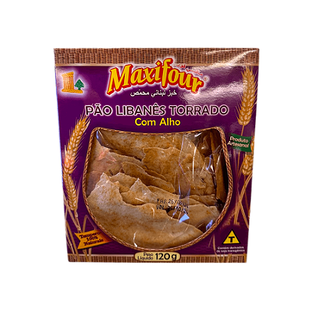 PÃO LIBANÊS TORRADO COM ALHO 120G