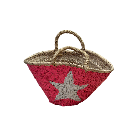 BOLSA LANTEJOULAS MAGENTA ESTRELA