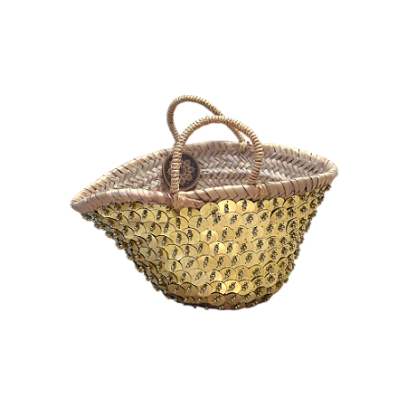 BOLSA LANTEJOULAS DOURADA