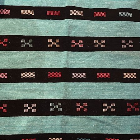TAPETE MARROQUINO BOUCLE AZUL/PRETO 100 X 150 CM