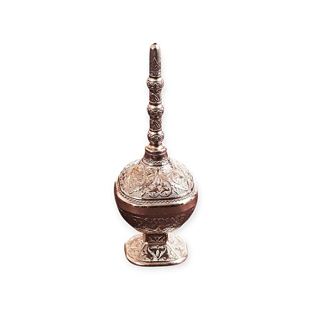 GARRAFA PARA AGUA DE ROSAS EM METAL PRATA (PERFUMEIRO)