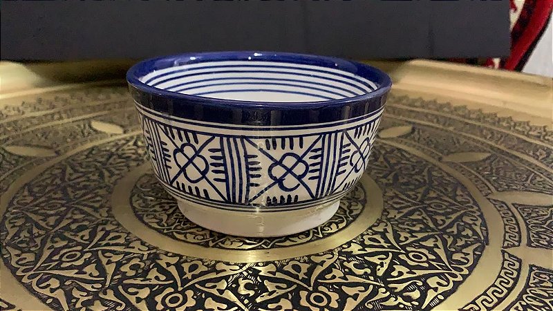 Bowl em Cerâmica Azul e Branca - Ref. 015