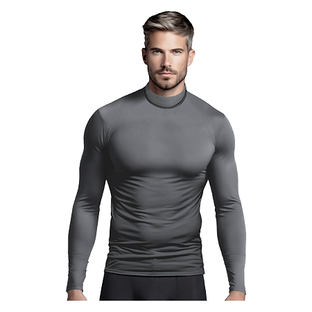 Camisa Térmica Proteção UV Extreme Thermo Segunda Pele Mista Gola Alta Manga Longa
