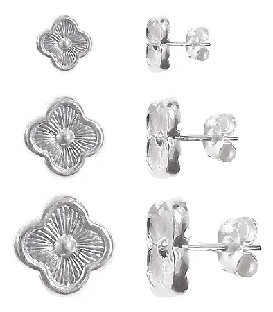 Trio de Brincos de Prata 925 Trevo