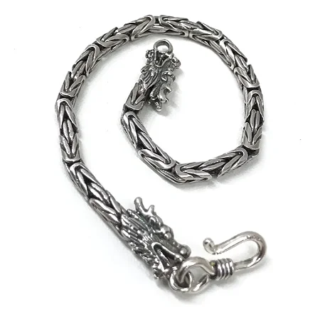 Pulseira Masculina Prata de Bali Dragão