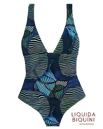 Maiô Frente Única Estampa Linear