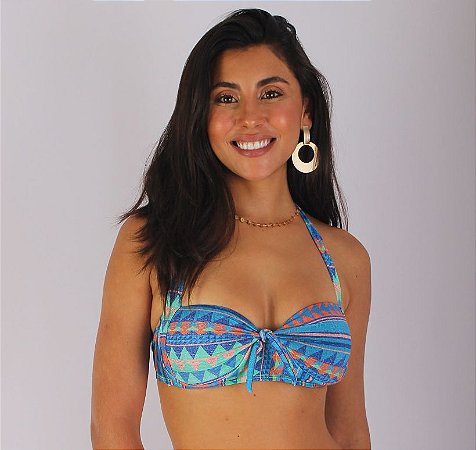 Meia Taça Retrô Estampa Azul
