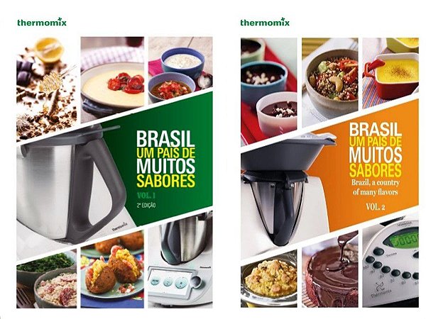 Combo Livro 1 e Livro 2 - Brasil Um País de Muitos Sabores Volumes 1 e 2  - Receitas Thermomix -
