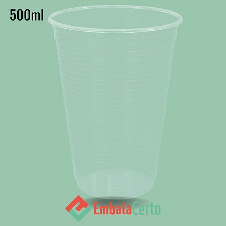 COPO PLÁSTICO DESCARTÁVEL TRANSPARENTE 500ML