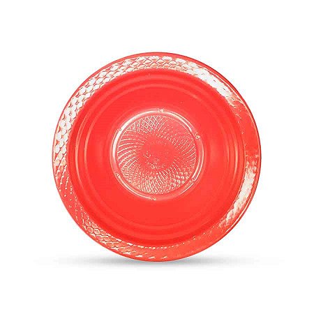 PRATO DESCARTÁVEL REDONDO FUNDO 12CM VERMELHO