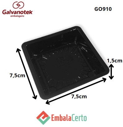 GO 910 - BANDEJA PLÁSTICA PRETA PARA MOLHO