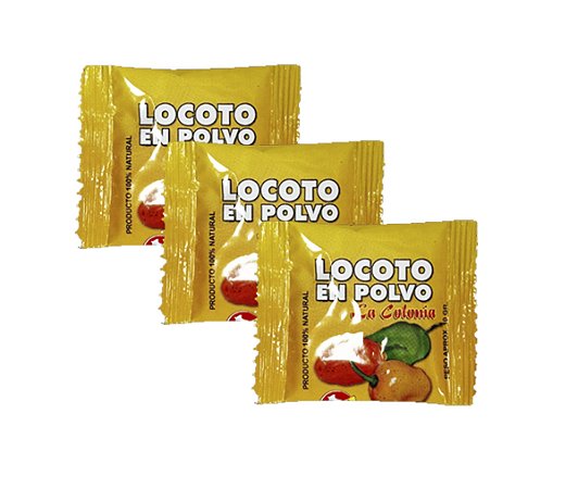 Locoto en Pó La Colonia, 3 Sachês 10g - Produto Boliviano