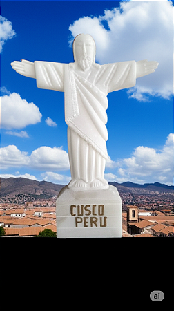 Réplica Artesanal do Cristo Branco  20 x 15 x 05