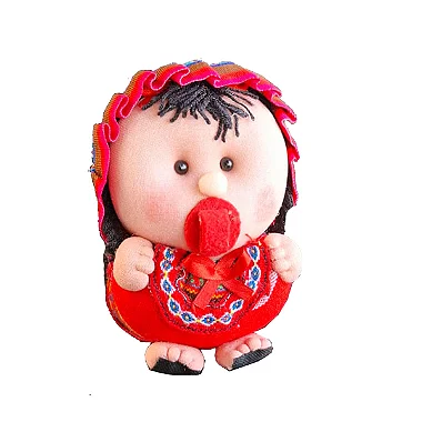Boneca bebe de Pano Vermelho  "Ternura e Tradição Andina" 15 x 8,5 x 10