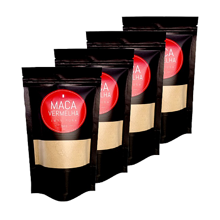 Kit 4 Maca Vermelha 100% Pura Fitness em Pó 250g