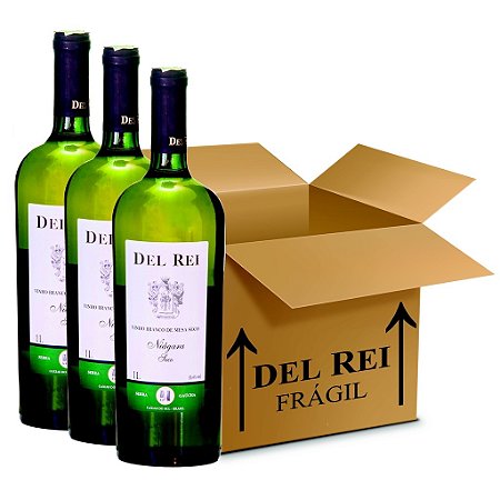Vinho Del Rei Branco Seco Niagara 1l - Box Com 12 Unidades