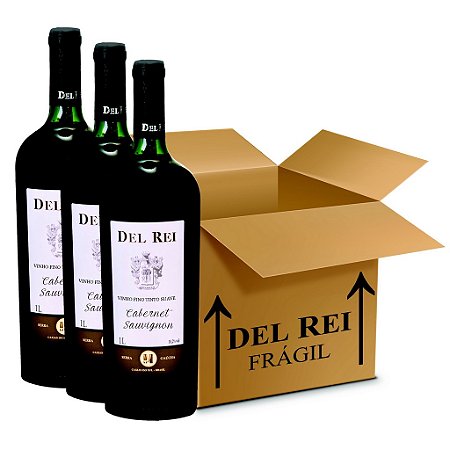 Vinho Del Rei Fino Tinto Suave Cabernet Sauvignon 1l - Box Com 12 Unidades