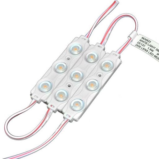 Módulo 3 LEDs Letra Caixa 5730 12v 1,5w IP67 Branco Frio