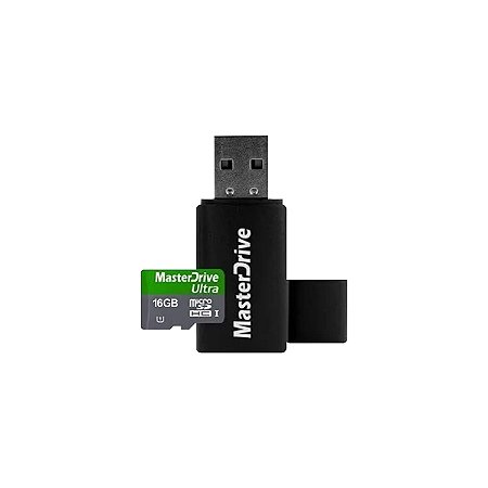 Cartão Micro SD 16 GB com Suporte USB MasterDrive