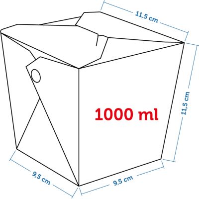 Caixa Box Delivery - Tamanho G 1000ml - (LxAxP) 9,5 x 11,5 x 11,5 cm