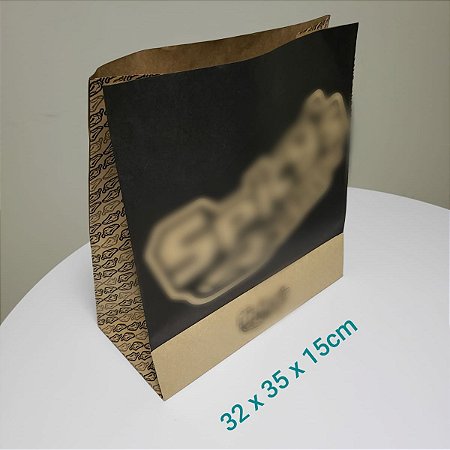 Sacola de Papel Kraft - (LxAxP) 32 x 35 x 15 cm