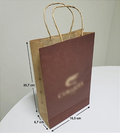 Sacola de Papel - (LxAxP) 16,5 x 25,7 x 6,7 cm