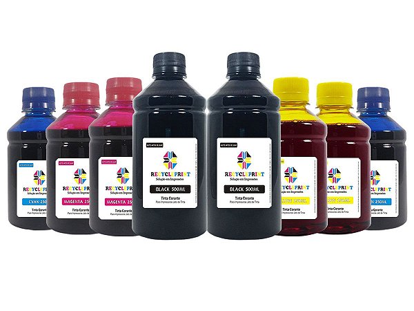 Kit 8 Refil Tinta Compatível Epson L3150 L3110 L375 L395