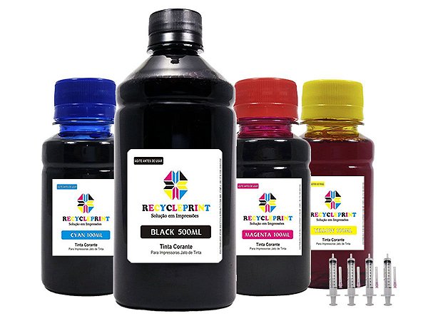 Kit 800ml Refil Tinta Compatível Impressora Epson L355 L365 L375 L395 L3110 L3150