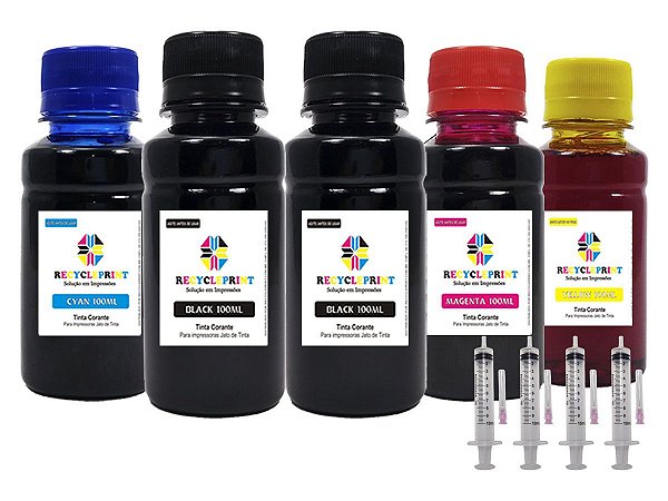Kit 500ml Refil Tinta Compatível Impressora Epson L375 L395 L3110 L3150