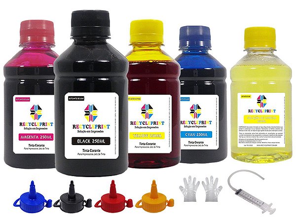 Kit 1250ml Tinta Compatível Impressora Epson L395/3110/3150