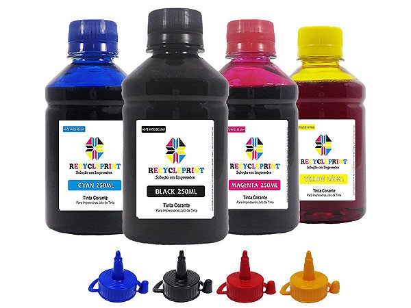 Kit 1l Refil Tinta Compatível Epson Tx133 Tx135 Xp241 Xp431