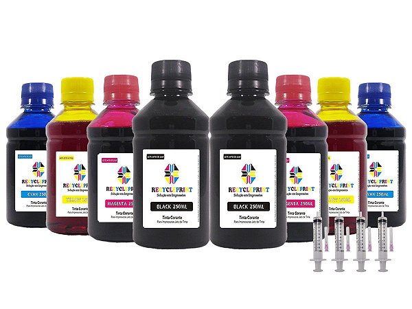 8x 250ml Tinta Compatível Impressora Epson L395 L3110 L3150