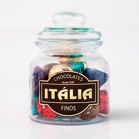 Frasco de Vidro Grande c/ 22 Bombons Truffados