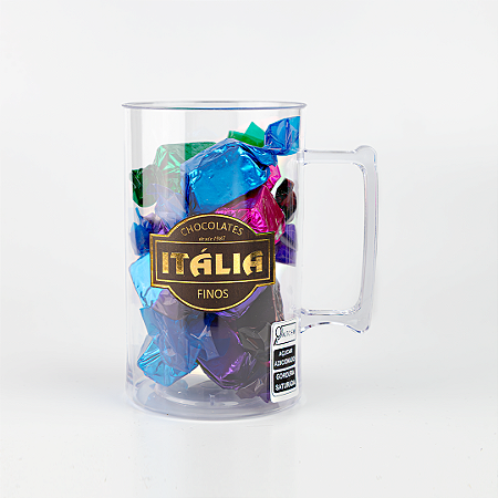 CANECA ACRILICO C/12 BOMBONS AO LEITE - 125 G