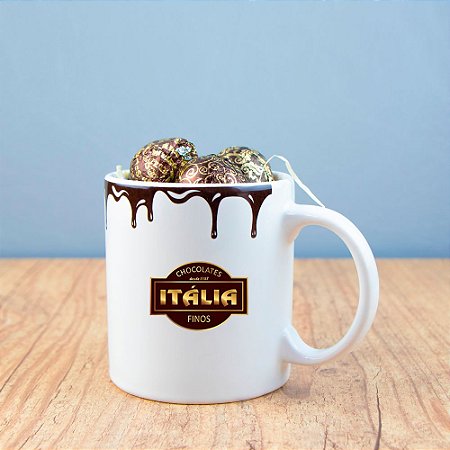Xícara Branca Média c/ 7 Bombons Truffados sortidos 119g