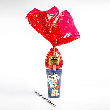 Copo Infantil Vermelho Feminino com Ovo de Páscoa 180g Ao Leite