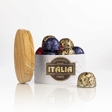 Lata Redonda Branca com 12 bombons Truffados 204g