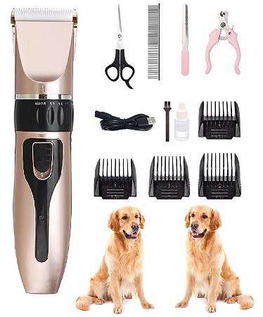 KIT MÁQUINA DE TOSA ROSÉ RECARREGÁVEL PARA PETS - 83204-1