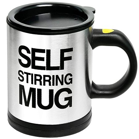 Caneca Mixer De Inox / Plástico Com Tampa A Pilha 350ML - 82208