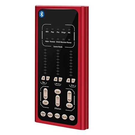 Mini Mesa Controladora de Áudio com Bluetooth Efeitos Sonoros Vermelha - 84091