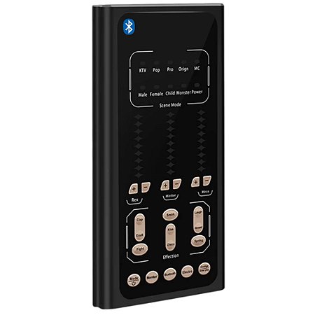 Mini Mesa Controladora de Áudio com Bluetooth Efeitos Sonoros Preto