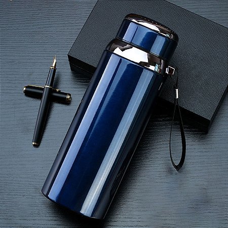 Garrafa Térmica Inox 600ml de Água Café com Infusor Azul - 82160-1