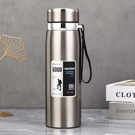 Garrafa Térmica Inox Prata 800ml de Água Café com Infusor - 82157-1