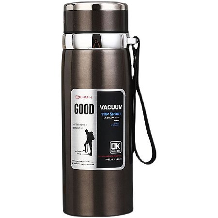 Garrafa Térmica Inox Grafite 800ml de Água Café com Infusor - 82157-2