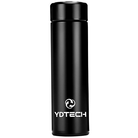 Garrafa Térmica Inox 480ml Com Termômetro Display Led Preto